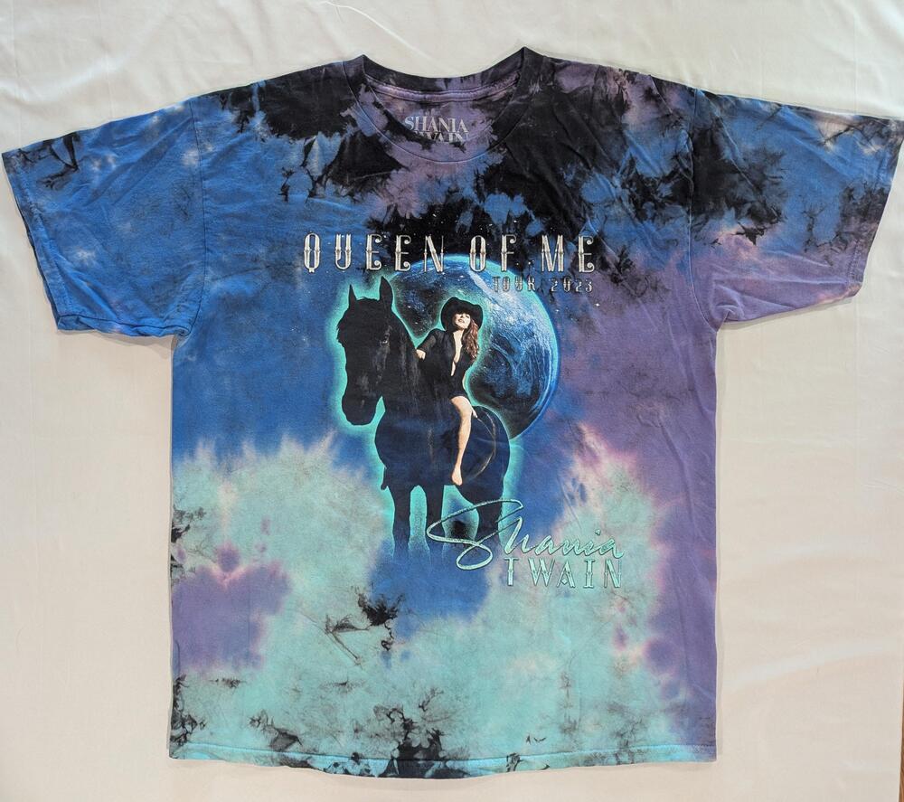 Shania Twain Shirt Mens XL Multicolor Queen Of Me Tour 2023 Tie Dye Graphic Tee